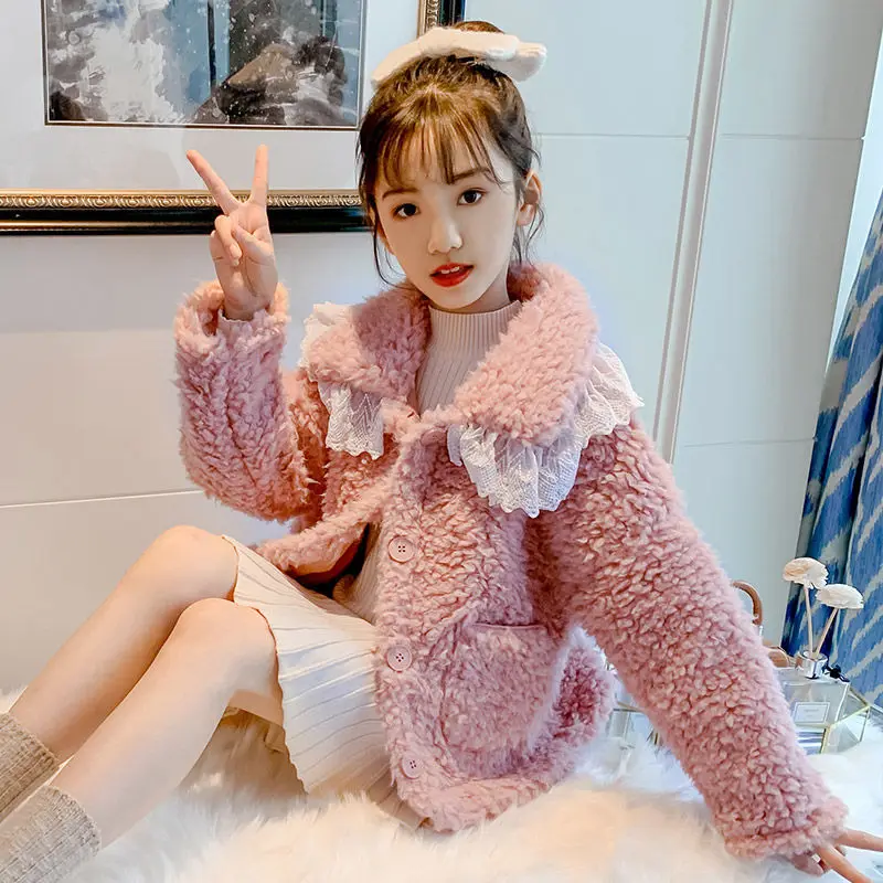 Girls Fur Coat Jacket Cotton Outwear Overcoat 2022 Fuzzy Warm Thicken Plus Velvet Winter Autumn School Gift Children's Clothing
Girls Fur Coat Jacket Cotton Outwear Overcoat 2022 Fuzzy Warm Thicken Plus Velvet Winter Autumn School Gift Children's Clothing