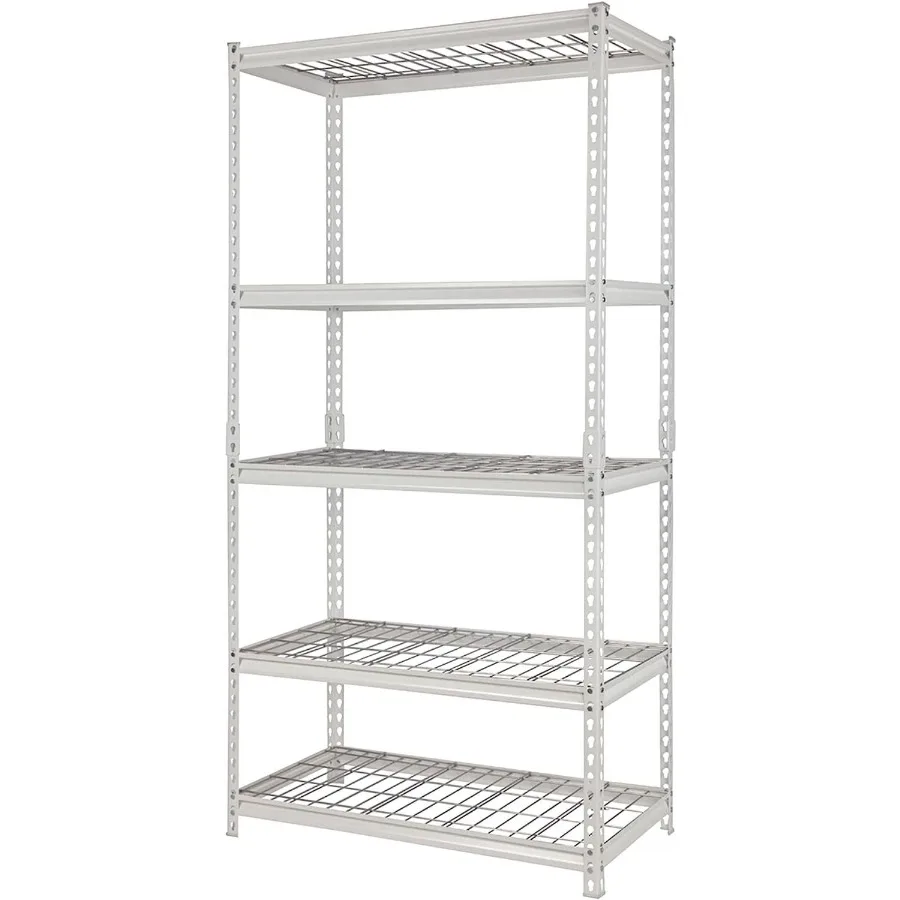 Стеллаж стальной 36W x 18D x 72H с 5 полками, белый, для организации дома, хранения в гараже, подвала, офисных документов и мастерских.
Стеллаж стальной 36W x 18D x 72H с 5 полками, белый, для организации дома, хранения в гараже, подвала, офисных документов и мастерских.