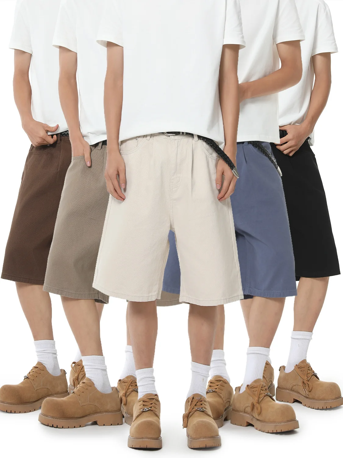 Summer 100% Cotton Denim Shorts For Men American Casual Fashion Simple Solid Color Male Straight Leg Loose Knee-Length Jeans
Summer 100% Cotton Denim Shorts For Men American Casual Fashion Simple Solid Color Male Straight Leg Loose Knee-Length Jeans
