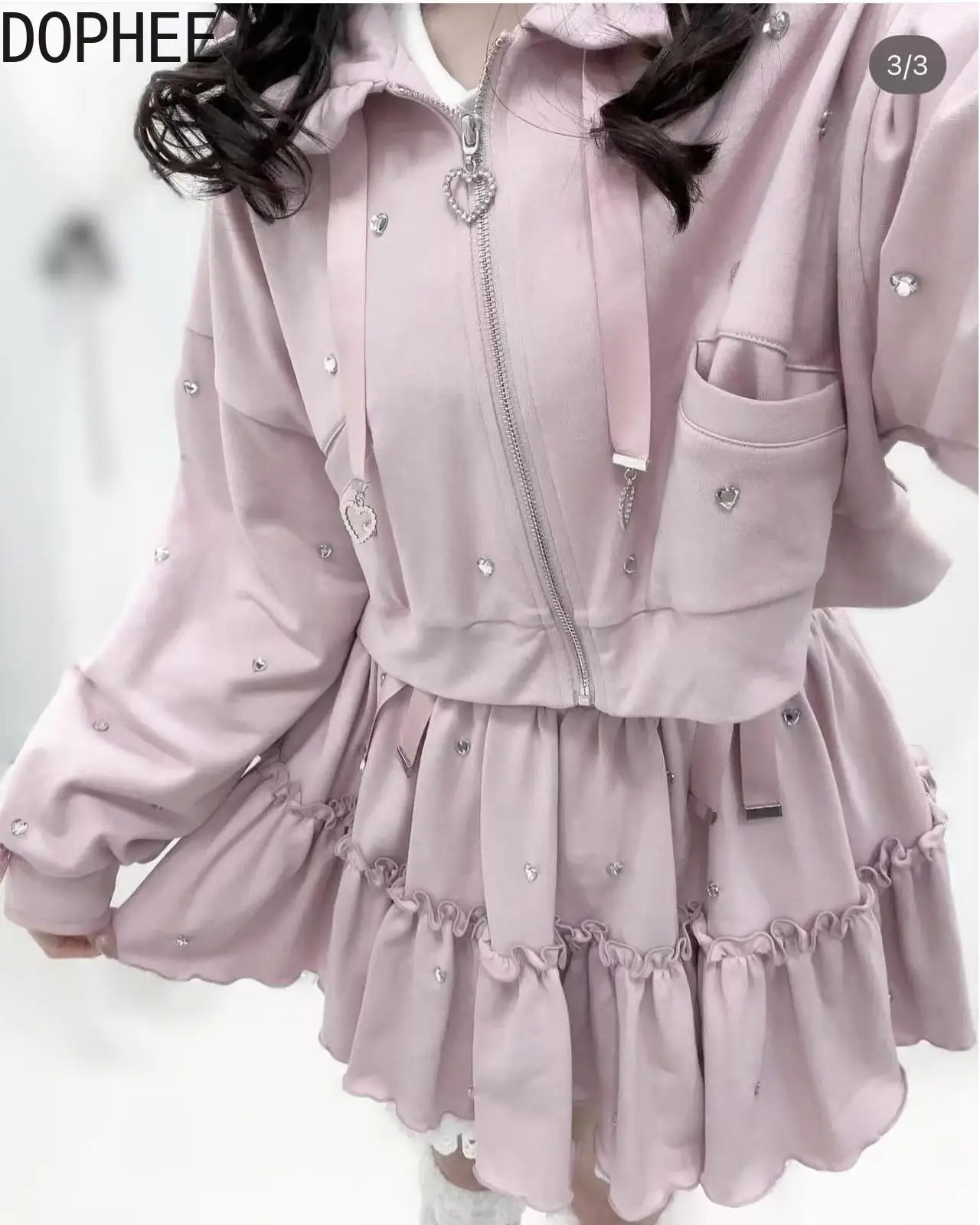 Japanese Sweet Girl Hooded Cardigans Top Elegant Ruffles Love Beads Short Jacket New Autumn All-match Lolita Full Sleeve Hoodies
Japanese Sweet Girl Hooded Cardigans Top Elegant Ruffles Love Beads Short Jacket New Autumn All-match Lolita Full Sleeve Hoodies