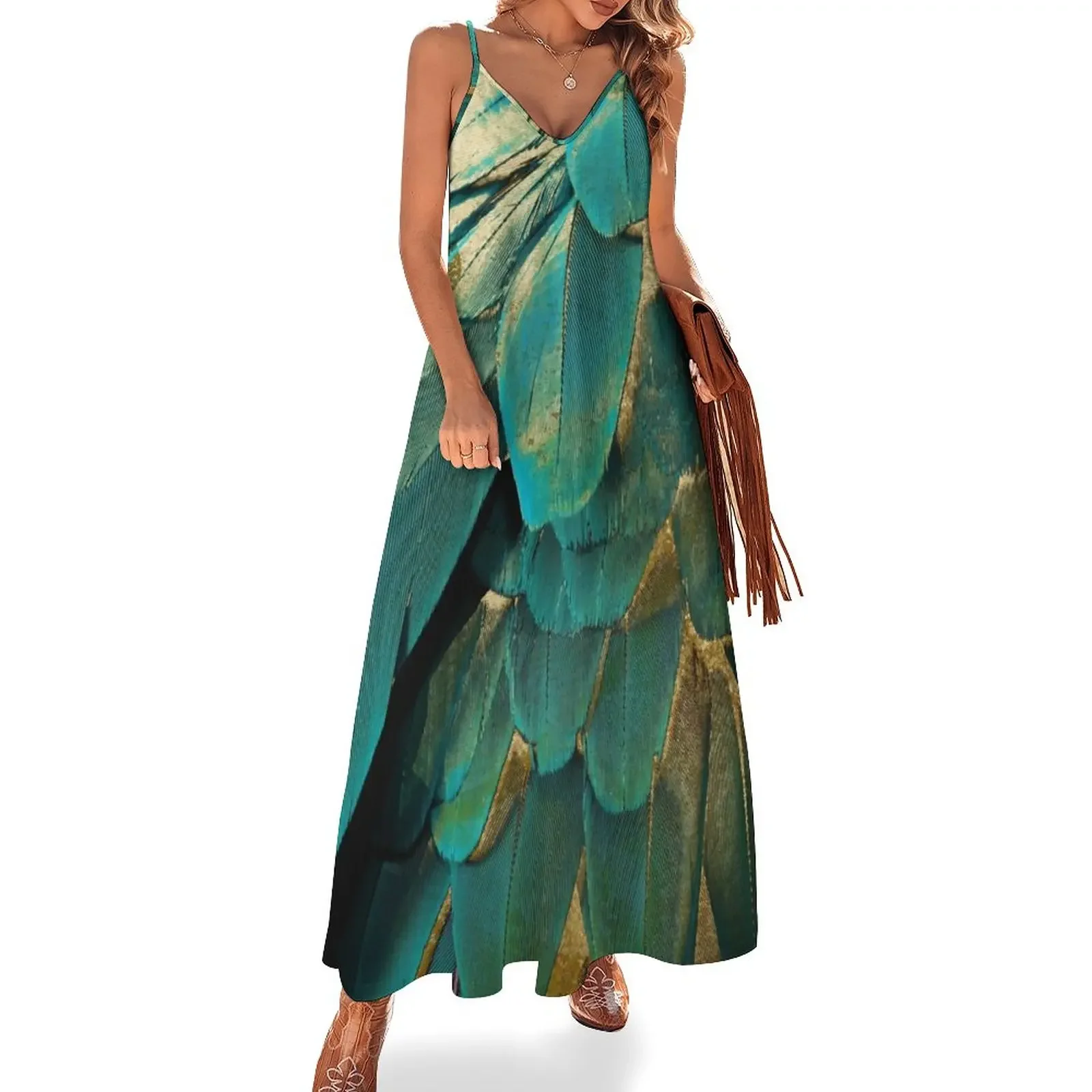 Feather Glitter Teal and Gold Sleeveless Dress Women's summer dress summer clothes prom dress 2025
Feather Glitter Teal and Gold Sleeveless Dress Women's summer dress summer clothes prom dress 2025