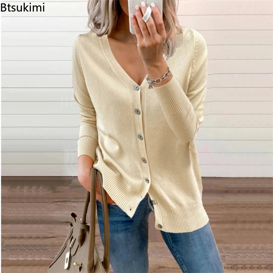 Spring Autumn Women Casual Knitted Cardigans Sweater Solid Single Breasted V Neck Women Blouse Tops Fashion Basic Knitted Shirts
Spring Autumn Women Casual Knitted Cardigans Sweater Solid Single Breasted V Neck Women Blouse Tops Fashion Basic Knitted Shirts