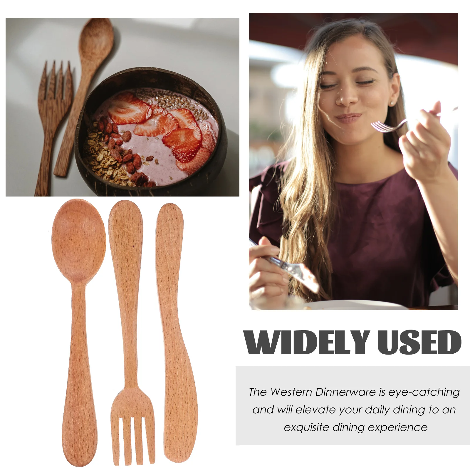 1 set Reusable Kitchen Set Children Wooden Spoon Knife Fork Spoon Natural Wood Dinnerware Portable Cutlery
1 set Reusable Kitchen Set Children Wooden Spoon Knife Fork Spoon Natural Wood Dinnerware Portable Cutlery