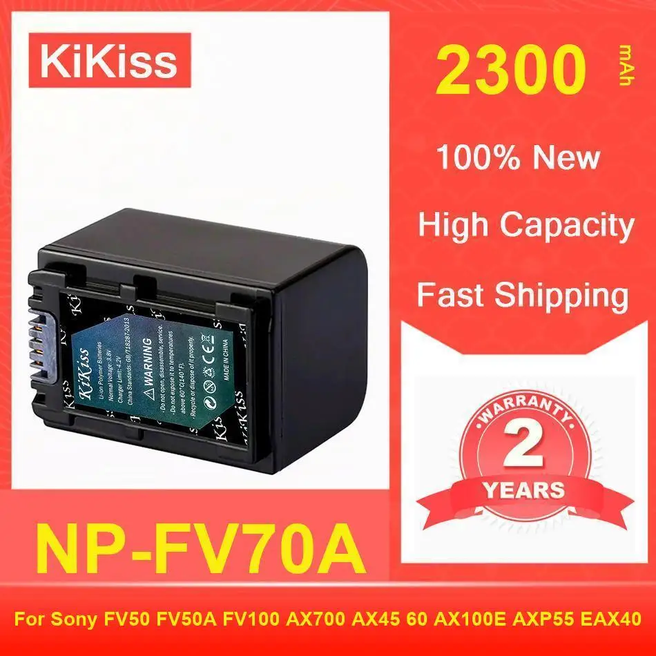 Kikiss Battery 2300Mah NP-FV70A For Sony FV50 FV50A FV100 AX700 AX45 60 AX100E AXP55 EAX40
Kikiss Battery 2300Mah NP-FV70A For Sony FV50 FV50A FV100 AX700 AX45 60 AX100E AXP55 EAX40
