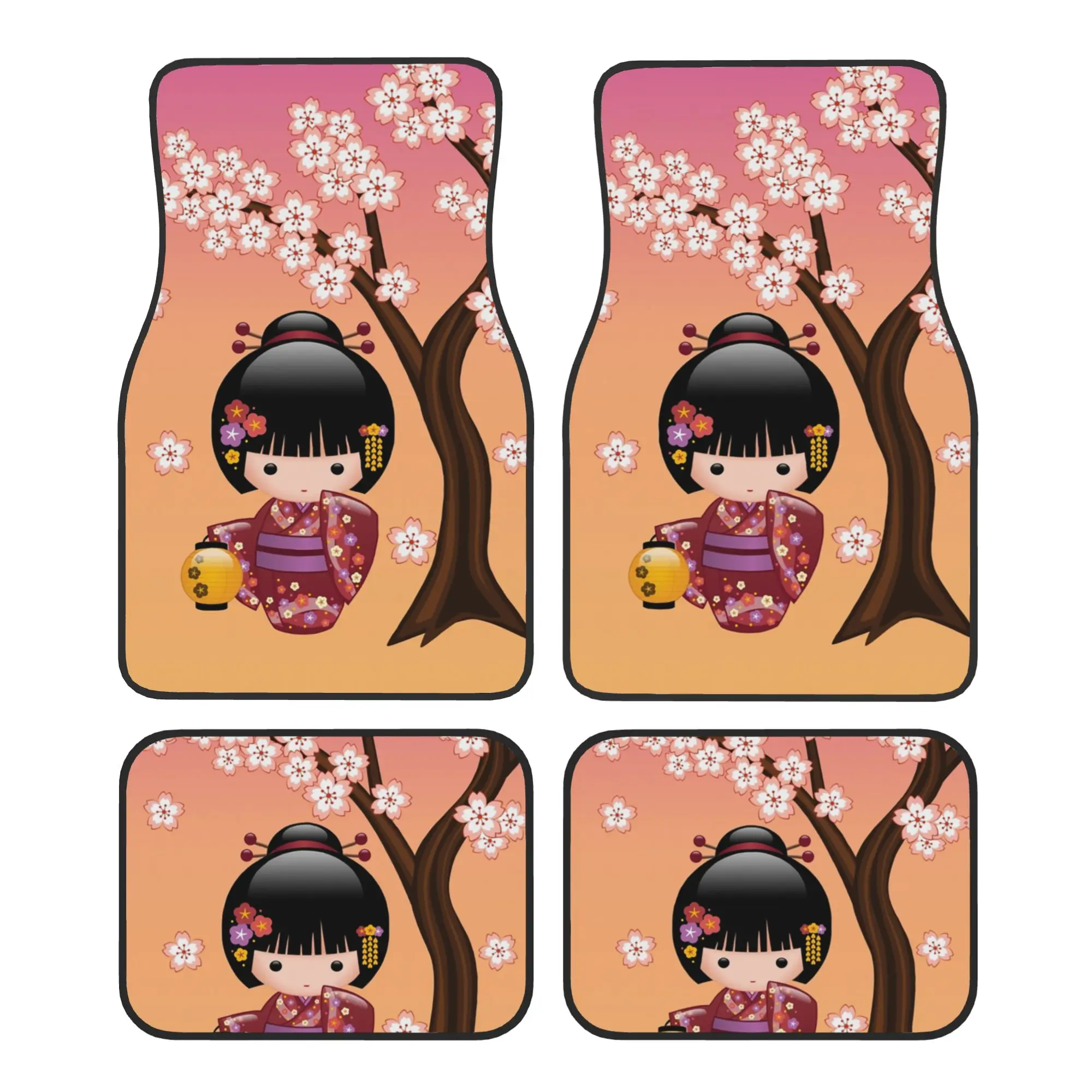 4PCS Crystal Velvet Car Floor Mats Sakura Kokeshi Doll Car Carpet Floor Protection Geisha Universal Auto Front Rear Foot Mats
4PCS Crystal Velvet Car Floor Mats Sakura Kokeshi Doll Car Carpet Floor Protection Geisha Universal Auto Front Rear Foot Mats
