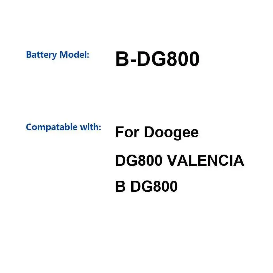 Хорошая низкотемпературная батарея B-DG800 2000 мАч для мобильного телефона Doogee DG800 Valencia 
Хорошая низкотемпературная батарея B-DG800 2000 мАч для мобильного телефона Doogee DG800 Valencia
