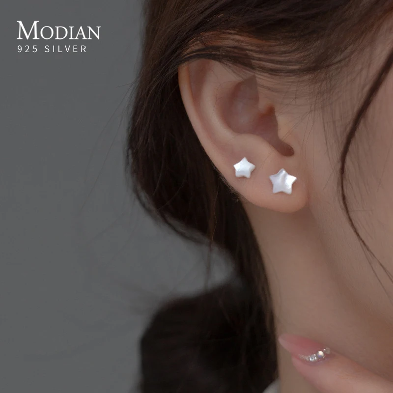 Modian Solid 925 Sterling Silver Simple Shell Pearl Stars Stud Earrings For Women Classic Ear Studs Fine Fashion Jewelry Gift
Modian Solid 925 Sterling Silver Simple Shell Pearl Stars Stud Earrings For Women Classic Ear Studs Fine Fashion Jewelry Gift