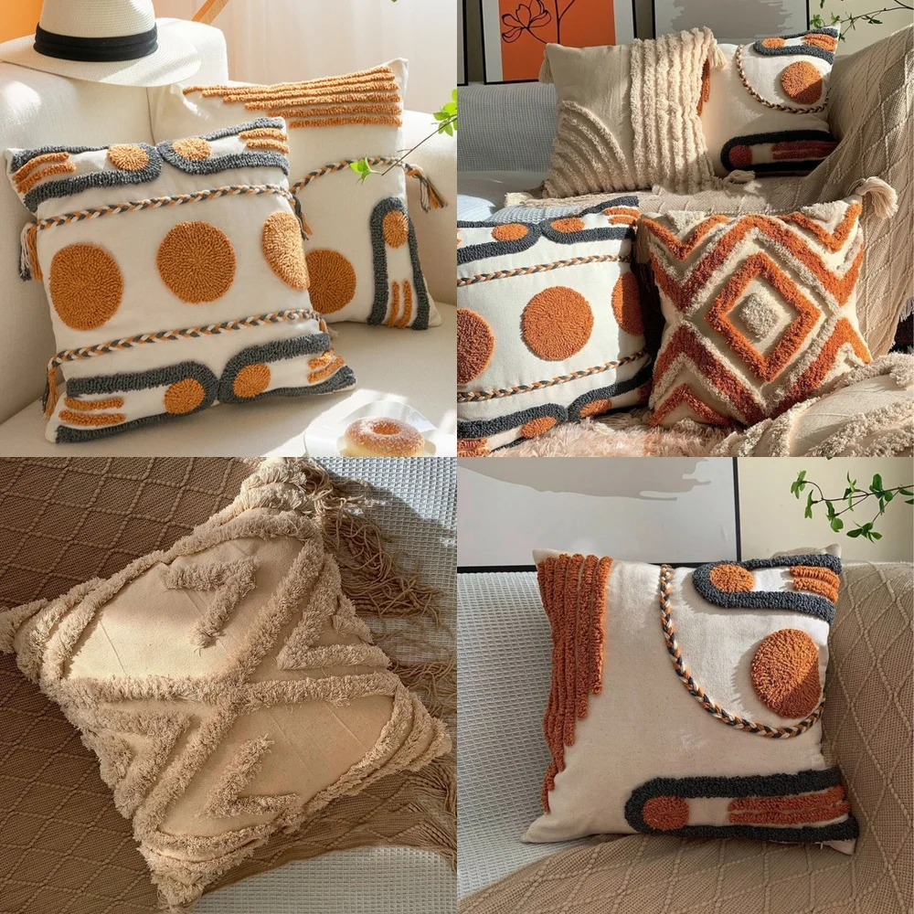 Boho Chic Vintage Nordic Style Tufted Handmade Throw Pillow Cover for Pets Sofa Decor Cushion Cover with Tassels for Dog Cat
Boho Chic Vintage Nordic Style Tufted Handmade Throw Pillow Cover for Pets Sofa Decor Cushion Cover with Tassels for Dog Cat