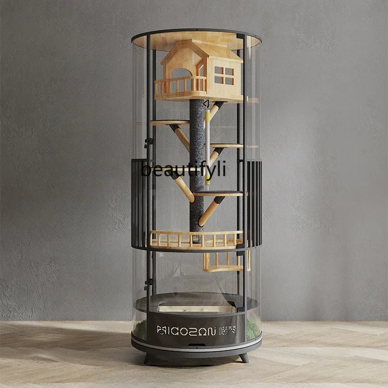 zq 360 Rotatable Cat Cage Luxury Display Cabinet Cat Nest Glass House with Toilet
zq 360 Rotatable Cat Cage Luxury Display Cabinet Cat Nest Glass House with Toilet