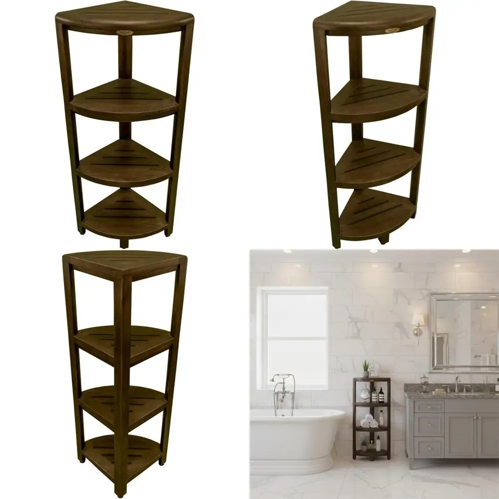 Freestanding Teak Corner Shower Caddy - 4-Tier Space-Saving Bathroom Shelf for Wet Environments
Freestanding Teak Corner Shower Caddy - 4-Tier Space-Saving Bathroom Shelf for Wet Environments