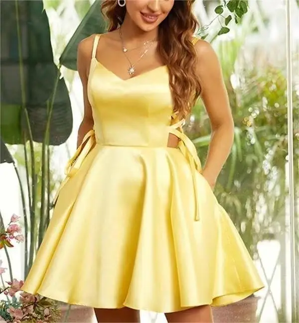 Атласное короткое платье для выпускного вечера с карманами и бретелями для коктейльного платья на бретельках для выпускного вечера
Атласное короткое платье для выпускного вечера с карманами и бретелями для коктейльного платья на бретельках для выпускного вечера