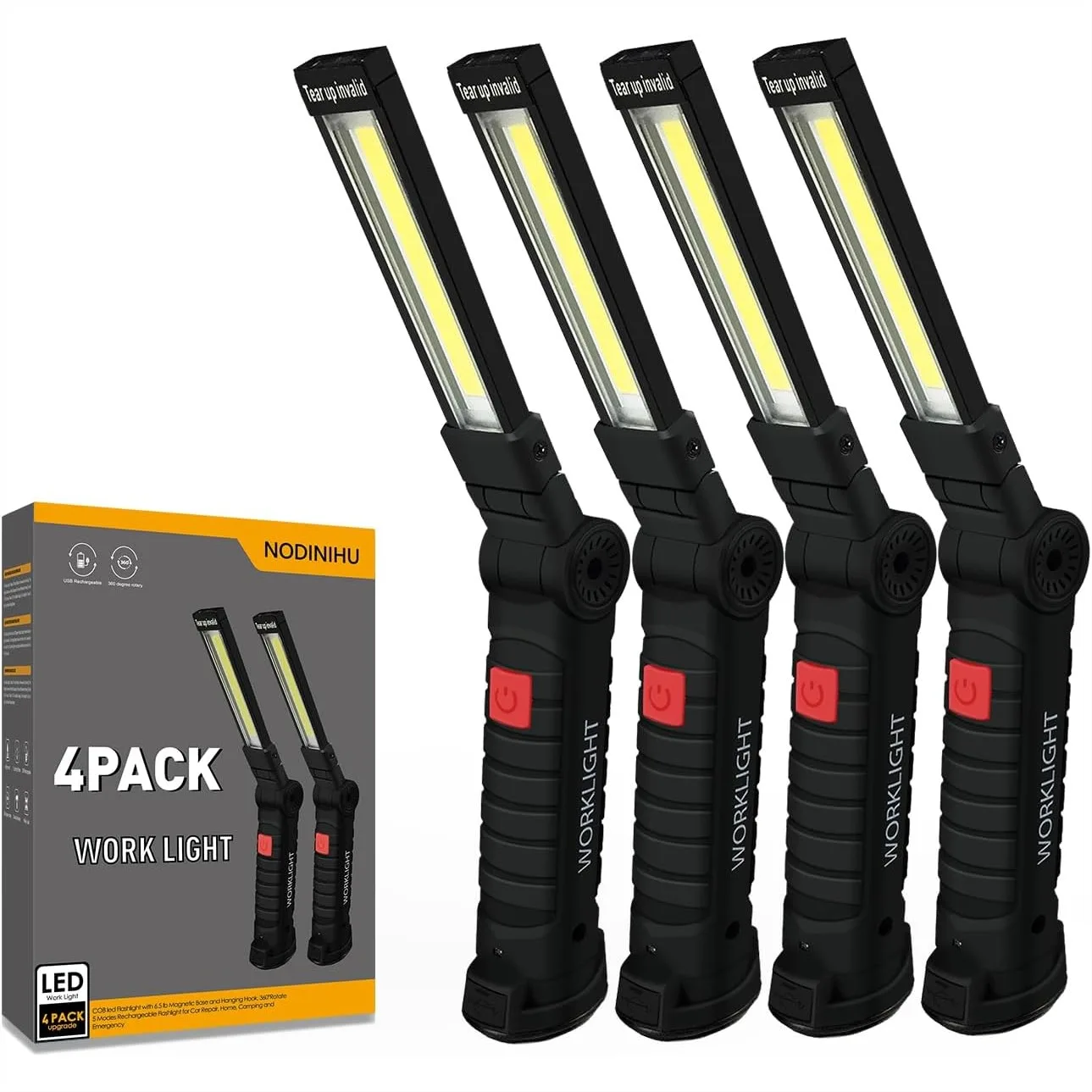 Working Light Portable, Rechargeable Work Lights with Magnetic Base, 360° Rotate 5 Modes, COB LED 800 Lumens Foldable Inspection
Working Light Portable, Rechargeable Work Lights with Magnetic Base, 360° Rotate 5 Modes, COB LED 800 Lumens Foldable Inspection