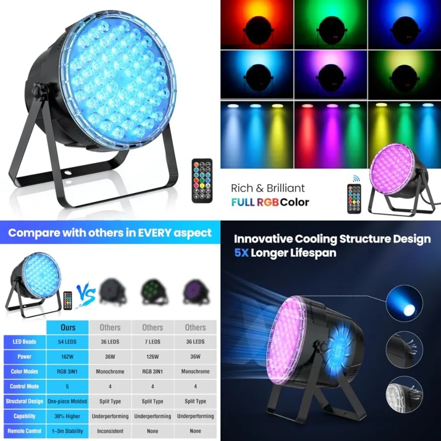LED Stage Lights Par Lights 5X3W RGB 3in Bright Lighting with Master-Slave DMX 5 Sound Activated Spotlights Uplights Remote Con
LED Stage Lights Par Lights 5X3W RGB 3in Bright Lighting with Master-Slave DMX 5 Sound Activated Spotlights Uplights Remote Con