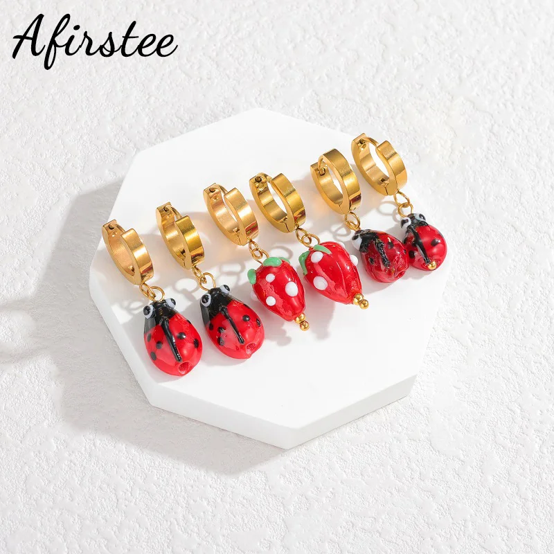 Afirstee Simple Drop Oil Earrings Fruit Insect Series Small Pendant Clip Earrings For Women Trendy Jewelry Girls Party Gifts
Afirstee Simple Drop Oil Earrings Fruit Insect Series Small Pendant Clip Earrings For Women Trendy Jewelry Girls Party Gifts