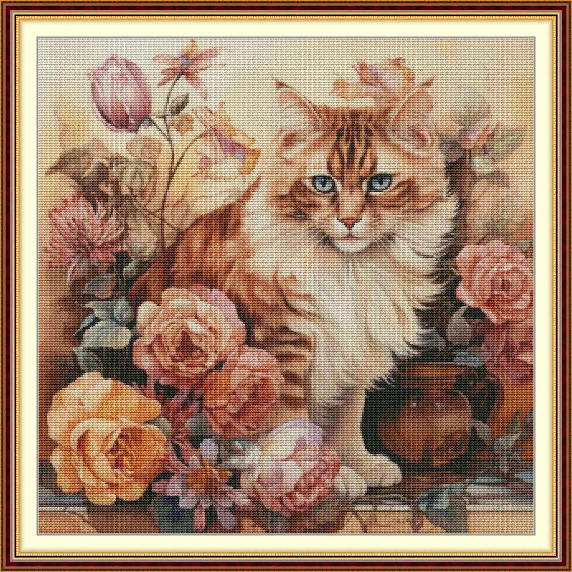 Joy Sunday Pre-printed Cross Stitch Kit Easy Pattern Aida Stamped Fabric Embroidery Set-Peony Cat
Joy Sunday Pre-printed Cross Stitch Kit Easy Pattern Aida Stamped Fabric Embroidery Set-Peony Cat