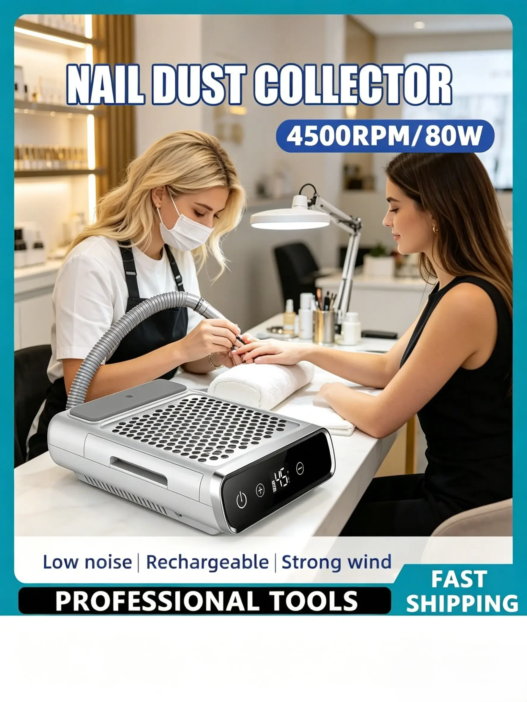 Professional High Power Nail Dust Collector, High Speed Dust Extractor with Reusable Filter, Low Noise Manicure Cleaning Machine
Professional High Power Nail Dust Collector, High Speed Dust Extractor with Reusable Filter, Low Noise Manicure Cleaning Machine