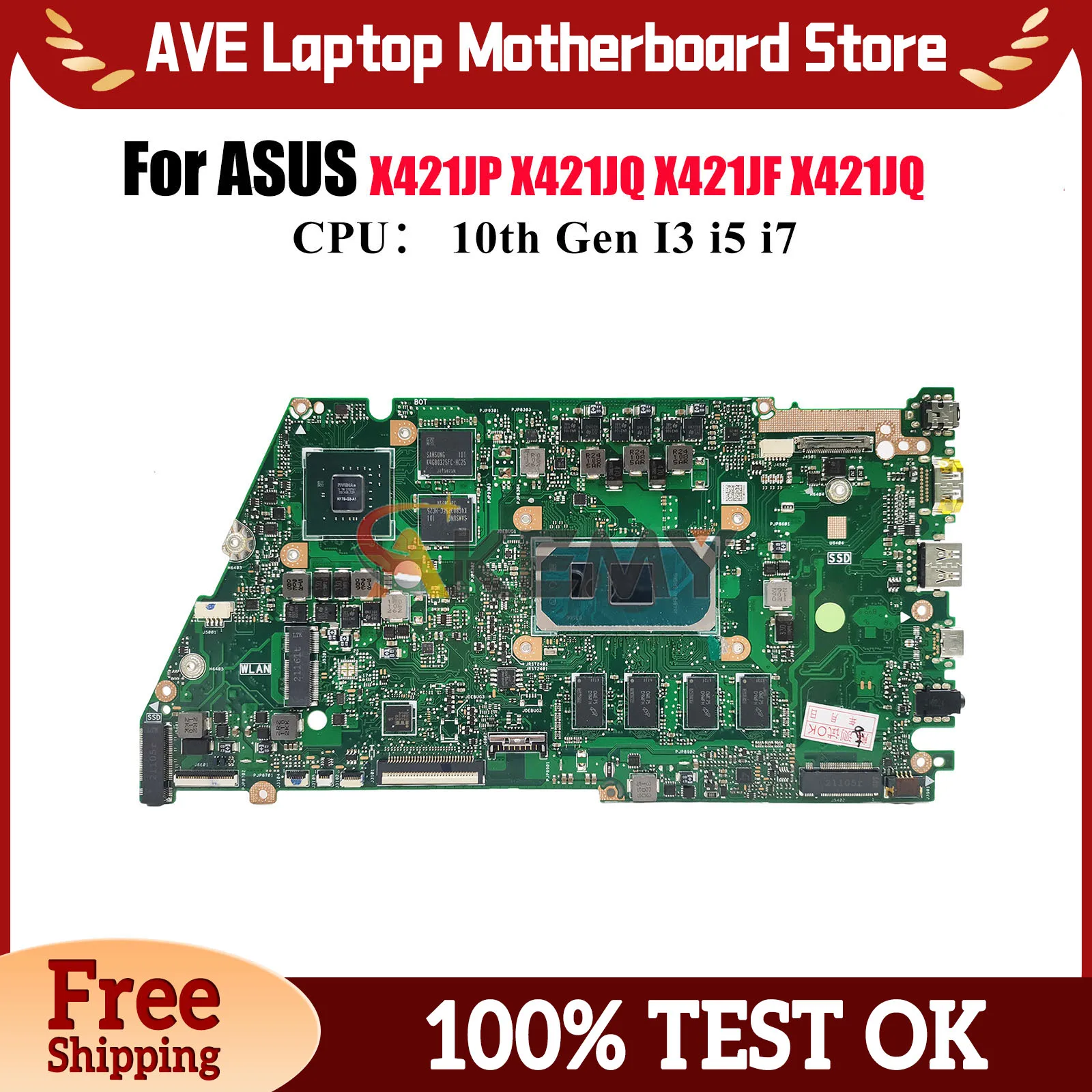 X421JP Laptop Motherboard For ASUS X421JQ S433J X413J X421JQ I421J X421JF X421JAY V4050J R421J X421J Mainboard 10th Gen I3 i5 i7
X421JP Laptop Motherboard For ASUS X421JQ S433J X413J X421JQ I421J X421JF X421JAY V4050J R421J X421J Mainboard 10th Gen I3 i5 i7