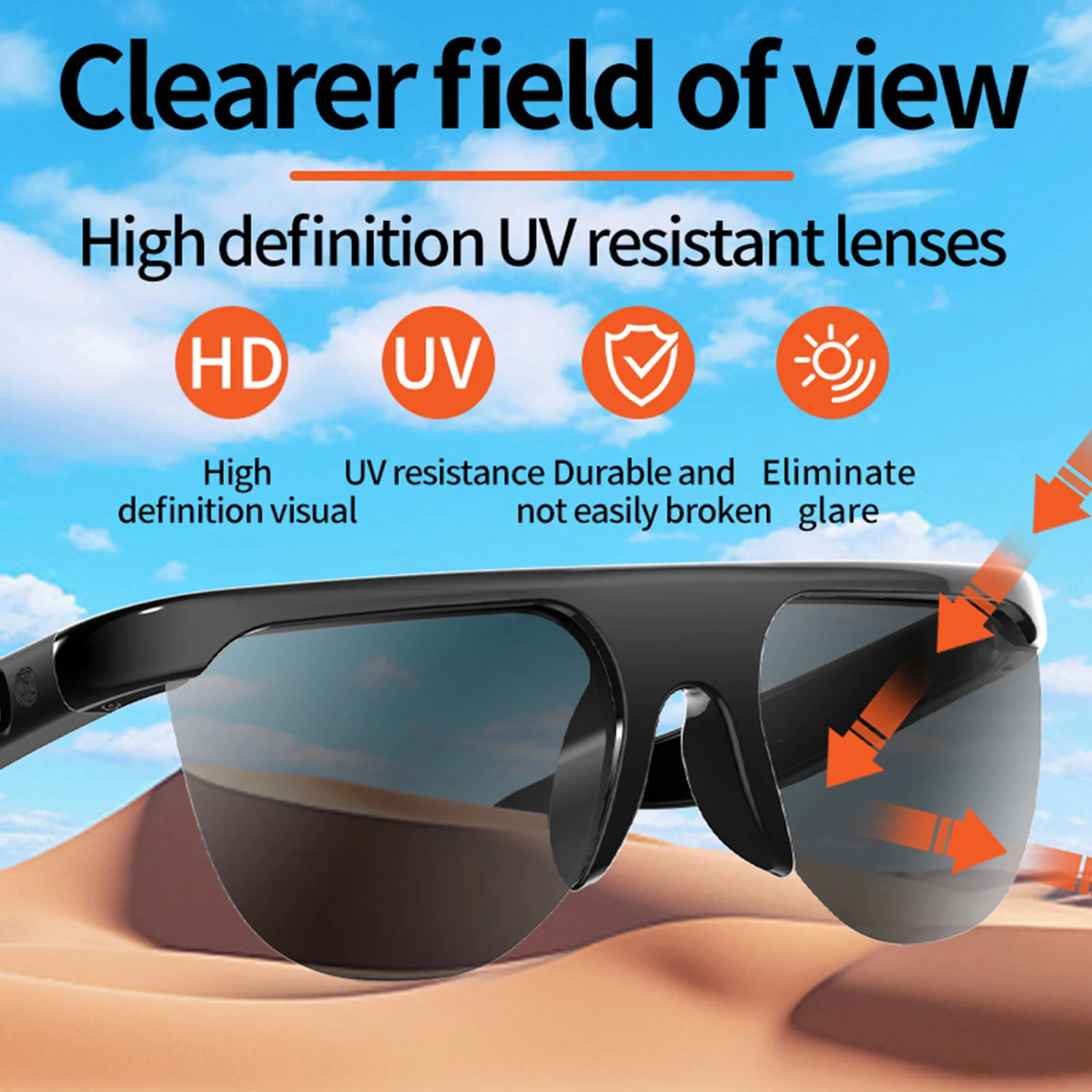 Умные Bluetooth-очки V6.0: беспроводные наушники, аудио-очки, встроенный динамик, музыкальный плеер
Умные Bluetooth-очки V6.0: беспроводные наушники, аудио-очки, встроенный динамик, музыкальный плеер