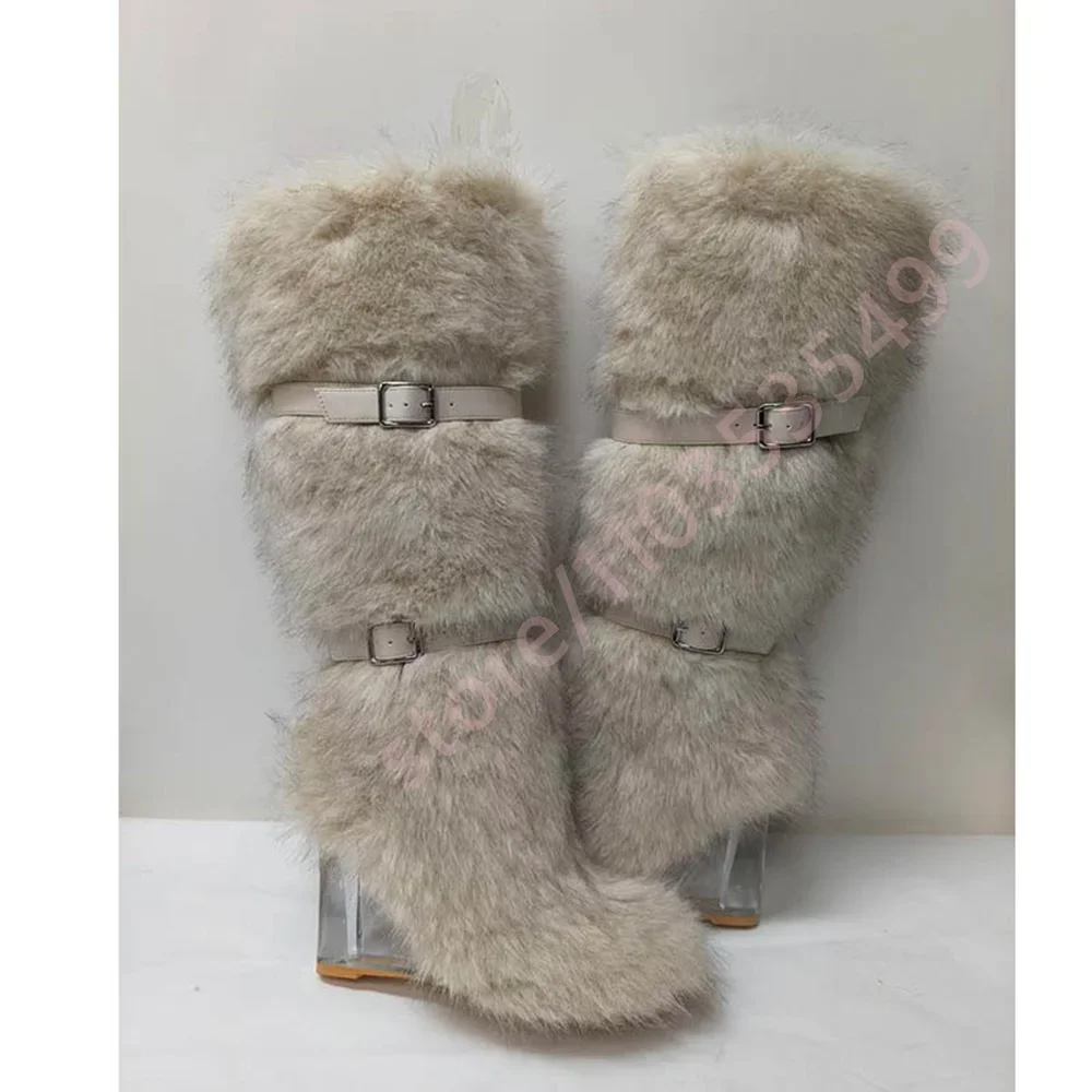Clear Pvc Wedge Heel Plush Snow Boots 2025 New Round Buckle Stage Boots Fashion Women's Party Boot Casual Furry Warm Long Boots
Clear Pvc Wedge Heel Plush Snow Boots 2025 New Round Buckle Stage Boots Fashion Women's Party Boot Casual Furry Warm Long Boots