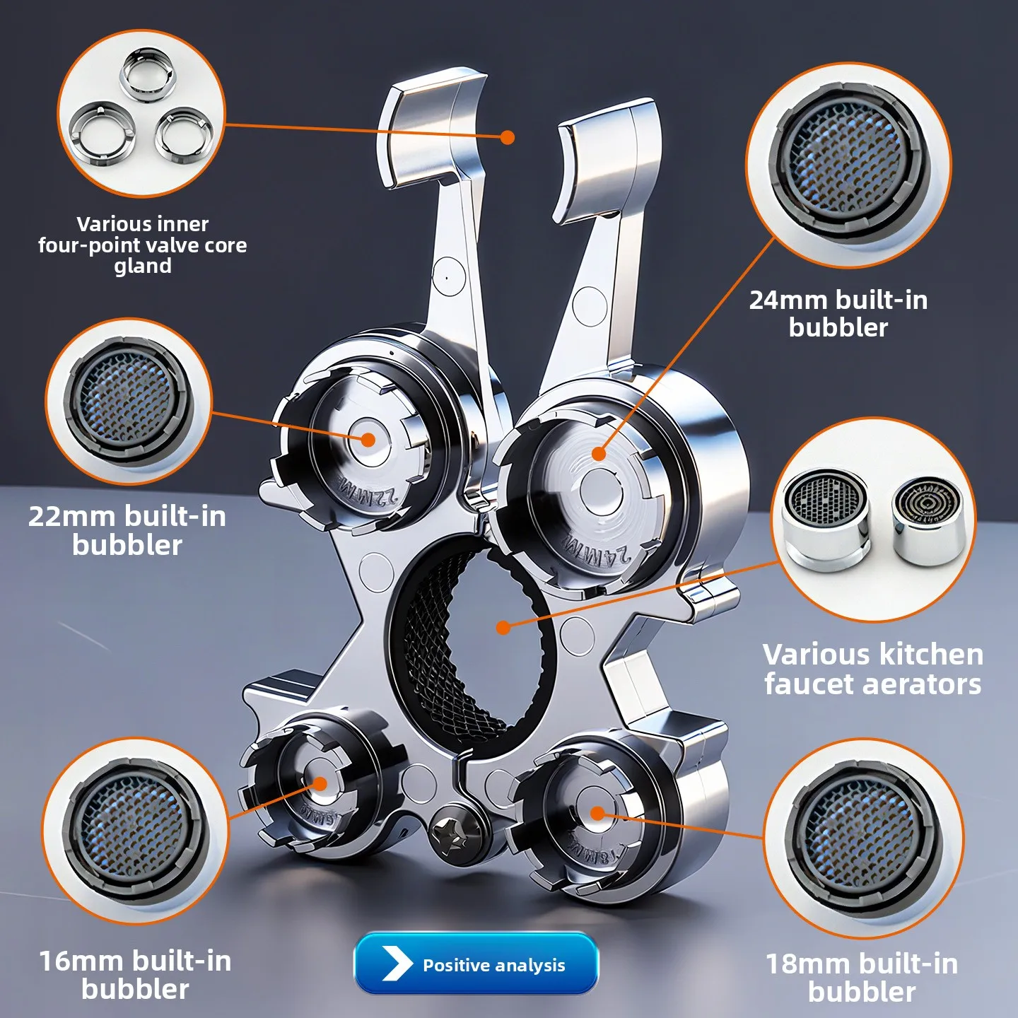 Universal Aerator Removal Wrench - 12-in-1 Multifunctional Tool for Kitchen Bathroom Faucets
Universal Aerator Removal Wrench - 12-in-1 Multifunctional Tool for Kitchen Bathroom Faucets