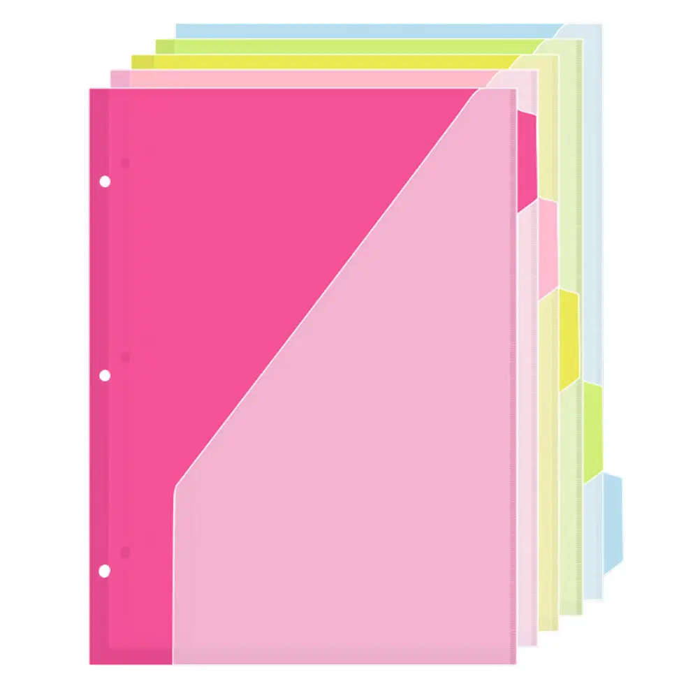 5Pcs Three Hole Index Page Folder Punched Binder Dividers Tabs Pockets Organizers for 3 Ring Binder Office School Document
5Pcs Three Hole Index Page Folder Punched Binder Dividers Tabs Pockets Organizers for 3 Ring Binder Office School Document