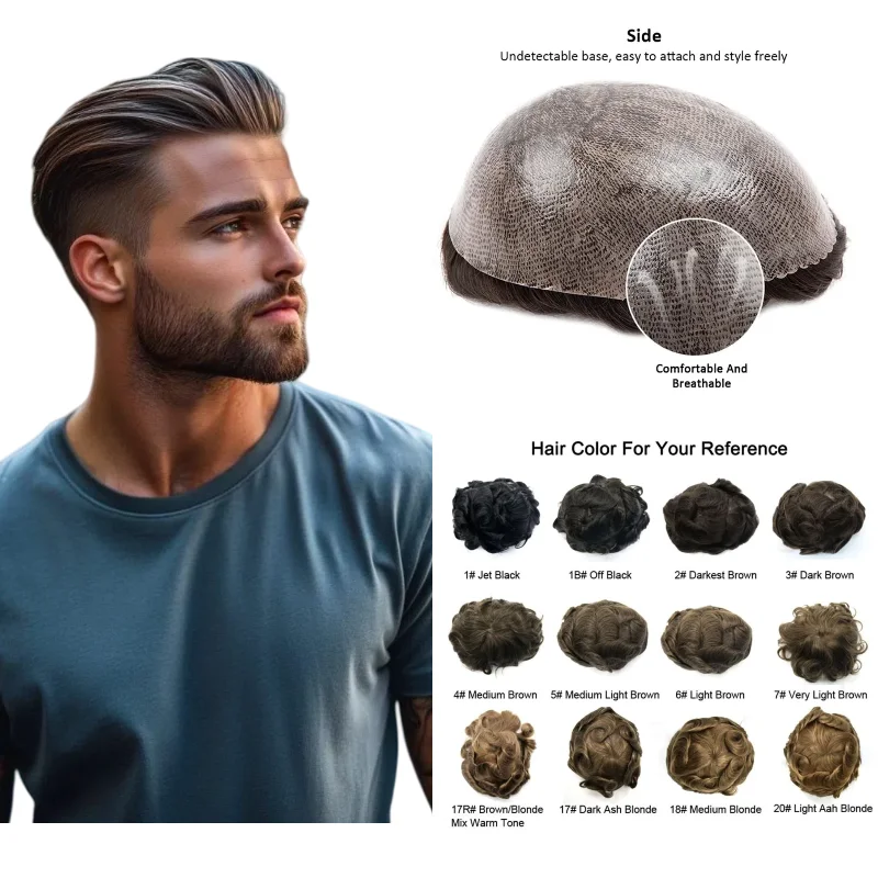 Мужской парик из ультратонкой кожи 0,06 мм | Человеческий парик на основе полной полиуретана, идеальная замена волос для парика ежедневного использования
Мужской парик из ультратонкой кожи 0,06 мм | Человеческий парик на основе полной полиуретана, идеальная замена волос для парика ежедневного использования