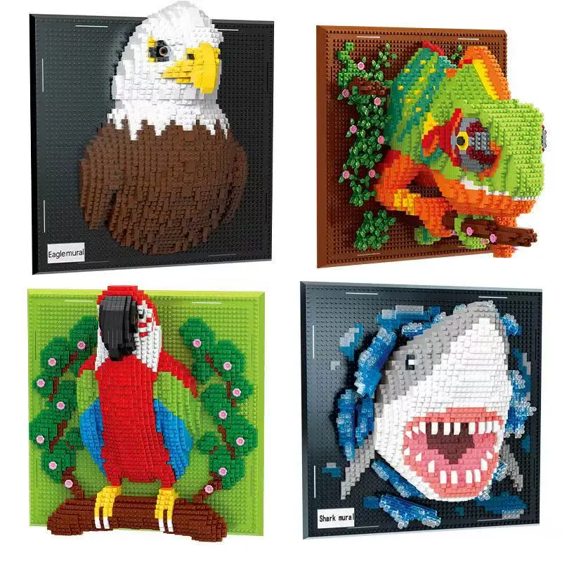 3D Building Blocks Sharks Eagles Parrots Monster Head Mural Wall Block DIY Animal Pendant Wall Decor Wall Home Decor Toy Gift
3D Building Blocks Sharks Eagles Parrots Monster Head Mural Wall Block DIY Animal Pendant Wall Decor Wall Home Decor Toy Gift