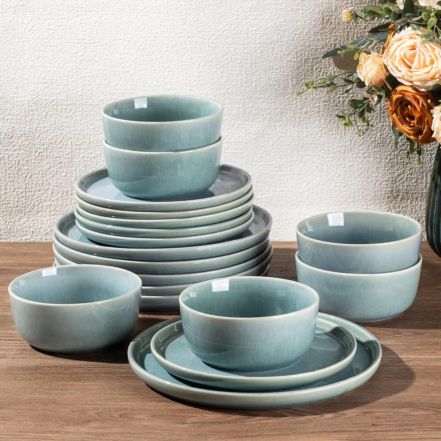 Ceramic Dinnerware Sets for 4, 12 Pieces Stoneware Plates and Bowls Sets, Scratch Resistant Dishes, Dishwasher & Microwa
Ceramic Dinnerware Sets for 4, 12 Pieces Stoneware Plates and Bowls Sets, Scratch Resistant Dishes, Dishwasher & Microwa