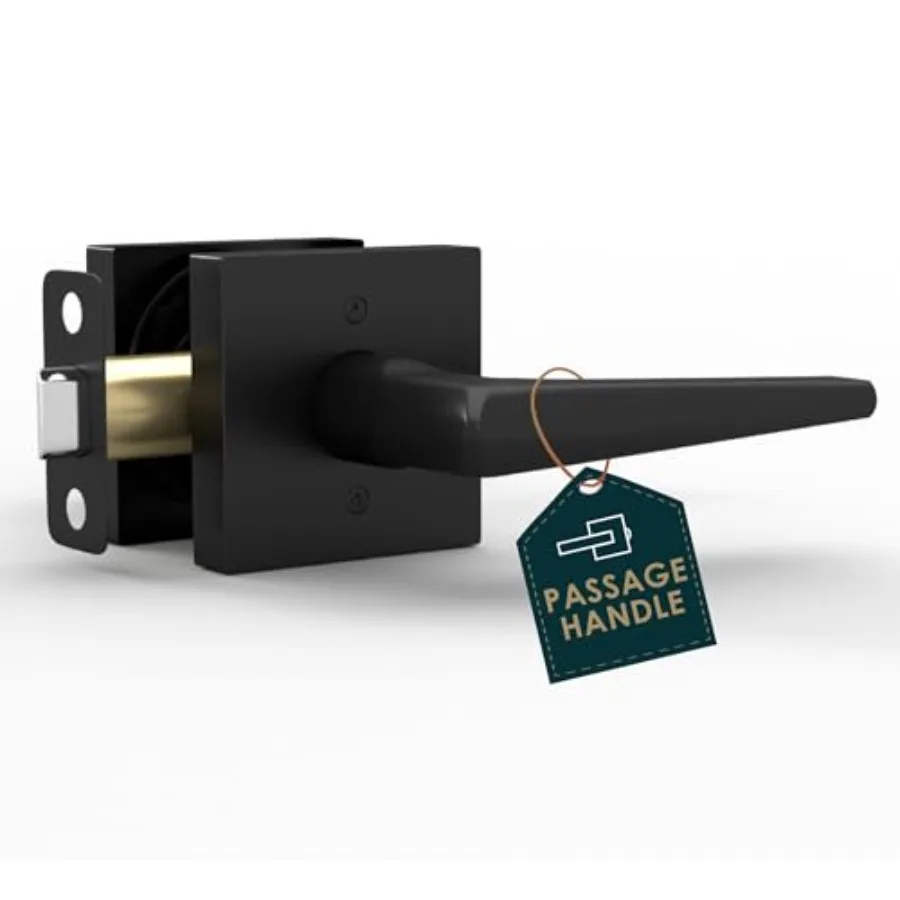 Schein Door Handle - Reversible Black Door Handle, Heavy Duty No Lock Door Handles Interior for Closet and Hallway, Fits All St
Schein Door Handle - Reversible Black Door Handle, Heavy Duty No Lock Door Handles Interior for Closet and Hallway, Fits All St