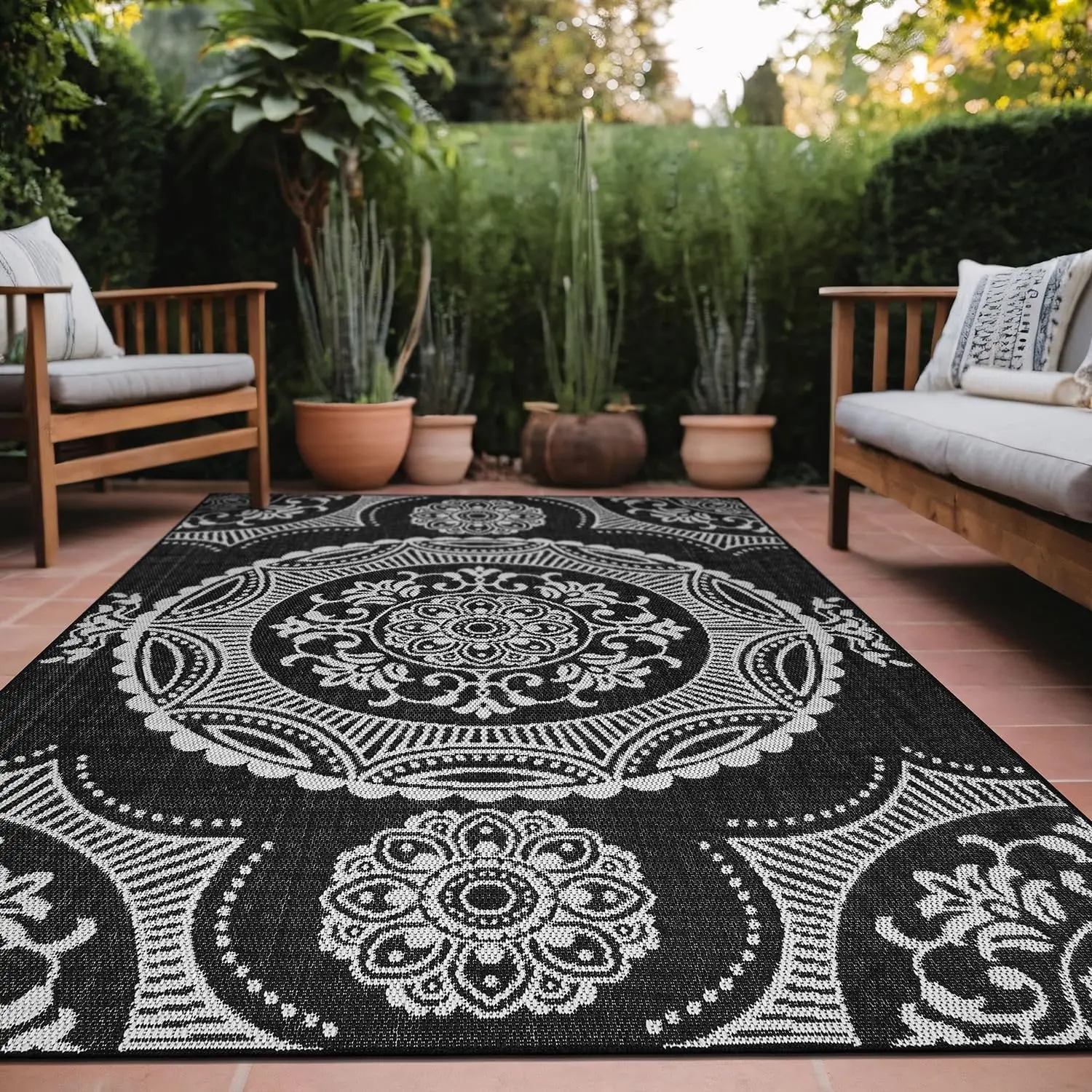 Medallion Outdoor Rug 8x10 Washable Outside Carpet for Indoor Patio Porch Waterproof Easy Cleaning Non Shedding Area Rugs Bla
Medallion Outdoor Rug 8x10 Washable Outside Carpet for Indoor Patio Porch Waterproof Easy Cleaning Non Shedding Area Rugs Bla