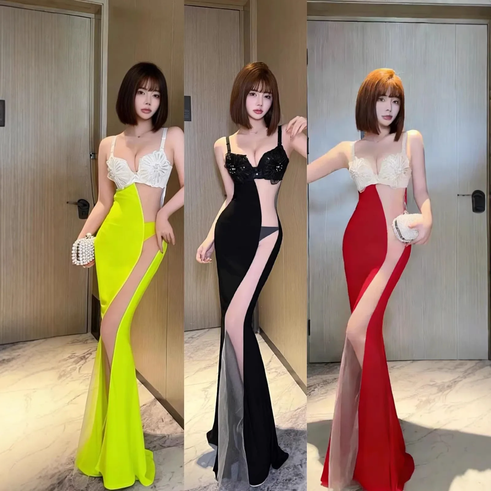 Сексуальное женское белье для ночного клуба: утолщенное, с эффектом сборки, с вырезами, длинное, в стиле фи-тейл, модное вечернее платье для женщин
Сексуальное женское белье для ночного клуба: утолщенное, с эффектом сборки, с вырезами, длинное, в стиле фи-тейл, модное вечернее платье для женщин