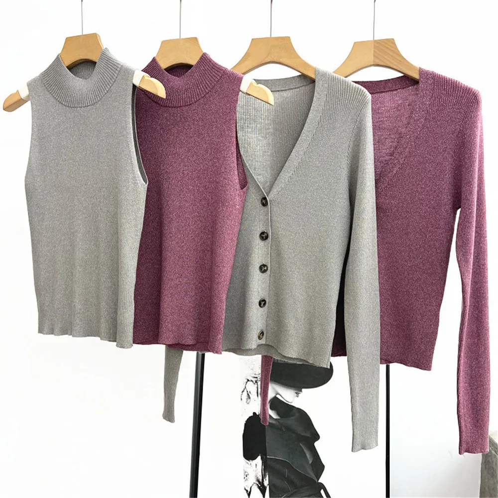 25. Ранняя осень, новый женский модный пуловер, жилет без рукавов + v-образный вырез, длинные рукава, однобортный облегающий шерстяной вязаный свитер
25. Ранняя осень, новый женский модный пуловер, жилет без рукавов + v-образный вырез, длинные рукава, однобортный облегающий шерстяной вязаный свитер