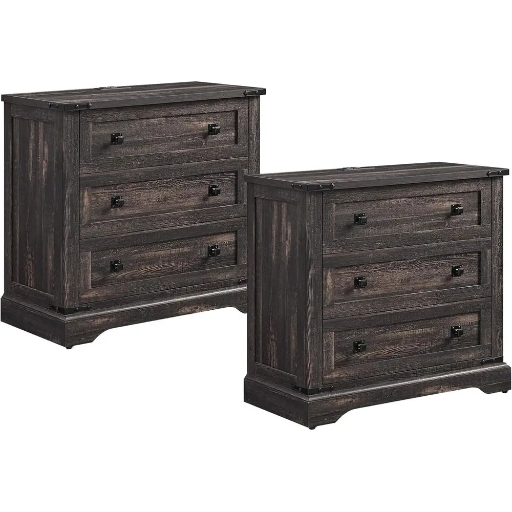 32" armhouse Nightstand Set o 2 with Charging Station, Large Bede Table with 3 Storage Ders, Rustic Wood End Table or Bedroom, L
32" armhouse Nightstand Set o 2 with Charging Station, Large Bede Table with 3 Storage Ders, Rustic Wood End Table or Bedroom, L