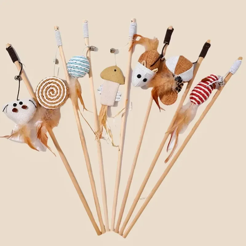 Interactive Movement Toy for Cats Plush Wood Mouse-Shaped Bell Feather Teaser Stick Toy
Interactive Movement Toy for Cats Plush Wood Mouse-Shaped Bell Feather Teaser Stick Toy