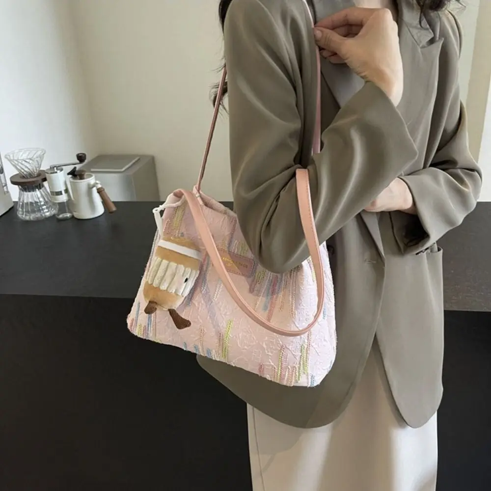 Cute Korean Style Shoulder Bag Women New Design Large Capacity Nylon Underarm bag Handbag Retro Striped Tote Bag Outdoor
Cute Korean Style Shoulder Bag Women New Design Large Capacity Nylon Underarm bag Handbag Retro Striped Tote Bag Outdoor