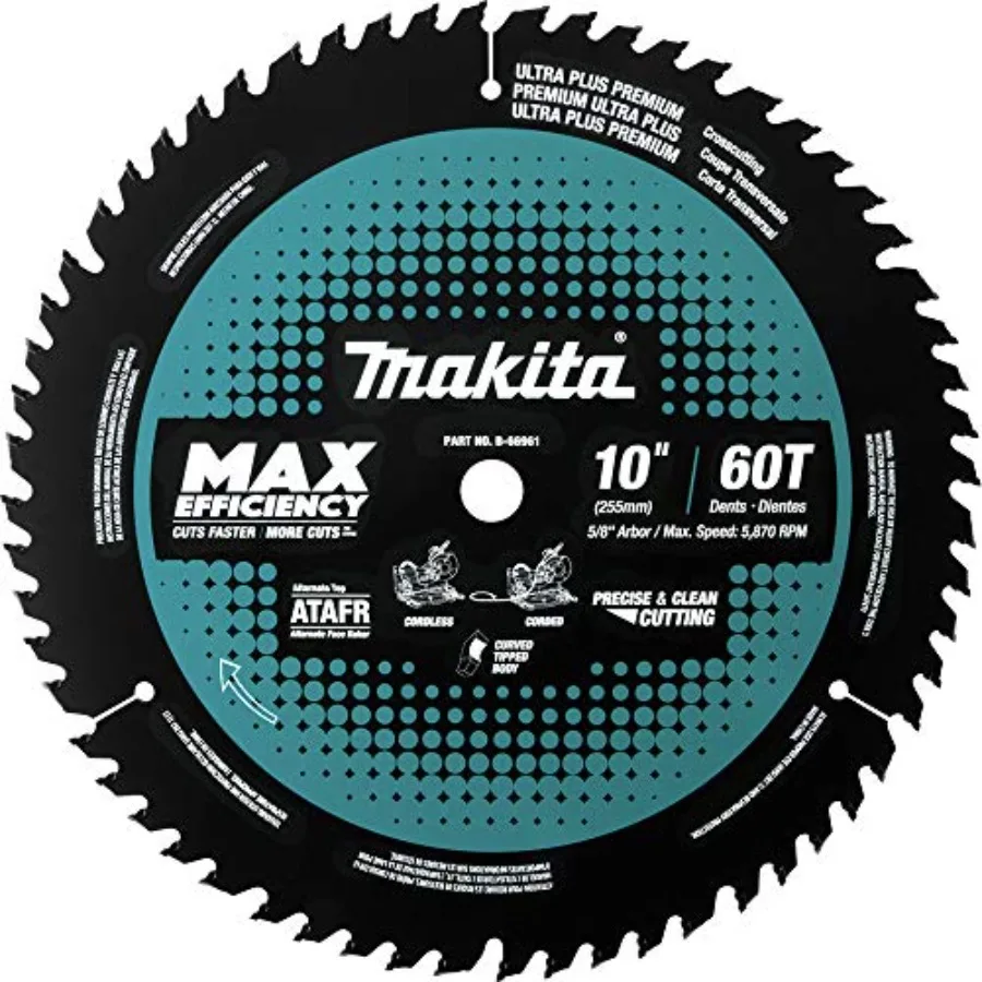 B-66961 10" 60T Carbide-Tipped Max Efficiency Miter Saw Blade
B-66961 10" 60T Carbide-Tipped Max Efficiency Miter Saw Blade