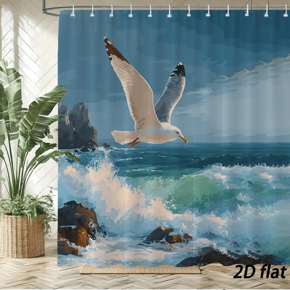 Tropical Seagull Ocean Wave Shower Curtain Coastal Beach Bathroom Decor Nautical Sea View Art Liner
Tropical Seagull Ocean Wave Shower Curtain Coastal Beach Bathroom Decor Nautical Sea View Art Liner