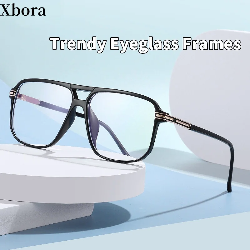 Xbora Fashion Trend Double Beam Eyeglasses Frames Men TR90 Retro Big Face Pilot Optical Prescription Glasses Frames 260
Xbora Fashion Trend Double Beam Eyeglasses Frames Men TR90 Retro Big Face Pilot Optical Prescription Glasses Frames 260