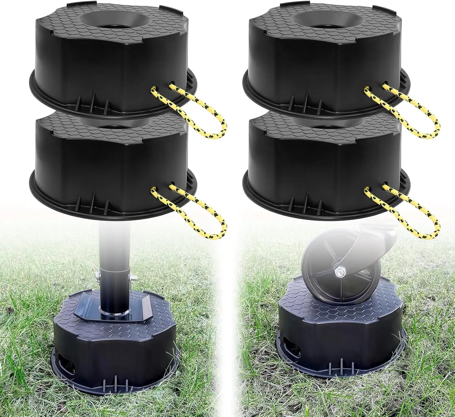 RV Trailer Jack Blocks 4 Pack, Leveling & Stabilizer Blocks for Tongue Jack, Post, Foot, 5th Wheel
RV Trailer Jack Blocks 4 Pack, Leveling & Stabilizer Blocks for Tongue Jack, Post, Foot, 5th Wheel