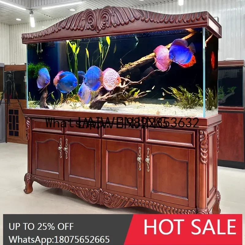 solid wood fish tank large ecological aquarium bottom filter glass engraved cabinet can be customized
solid wood fish tank large ecological aquarium bottom filter glass engraved cabinet can be customized