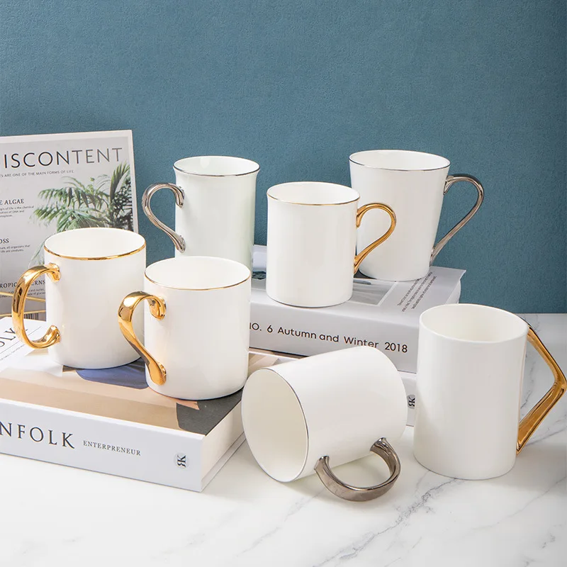 Nordic Ceramic Home Coffee Milk Cup Creative Gold Handle Office Water Advertising Gift Bone Porcelain Mug
Nordic Ceramic Home Coffee Milk Cup Creative Gold Handle Office Water Advertising Gift Bone Porcelain Mug