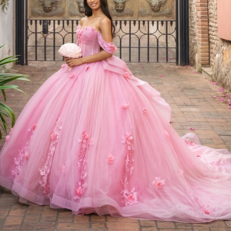 Розовые блестящие платья Quinceanera, бальное платье с открытыми плечами, аппликация, цветок, бисер, кристалл, тюль, милое платье 16, Vestidos 15 Anos
Розовые блестящие платья Quinceanera, бальное платье с открытыми плечами, аппликация, цветок, бисер, кристалл, тюль, милое платье 16, Vestidos 15 Anos
