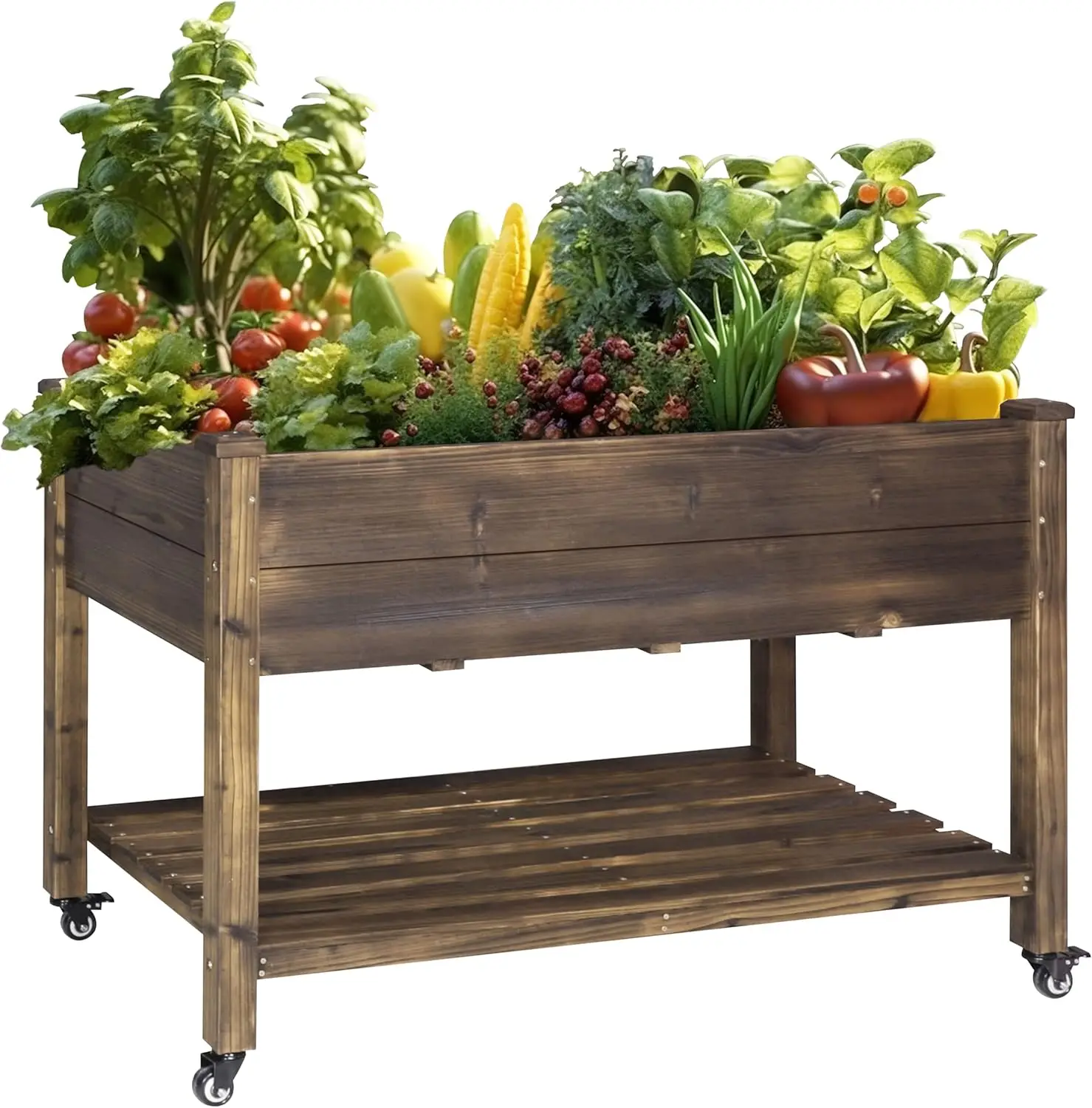 MUPATER 4x2FT Raised Garden Bed, Cedar Planter Box with Four Wheels and Legs for Herbs and Vegetables, Elevated Garden Bed with
MUPATER 4x2FT Raised Garden Bed, Cedar Planter Box with Four Wheels and Legs for Herbs and Vegetables, Elevated Garden Bed with