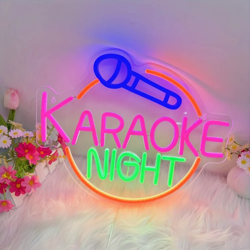 Karaoke Night Neon Sign LED Microphone Wall Light Dimmable for Bar KTV Home Party Game Room Stage Birthday Decor Colorful Sign
Karaoke Night Neon Sign LED Microphone Wall Light Dimmable for Bar KTV Home Party Game Room Stage Birthday Decor Colorful Sign