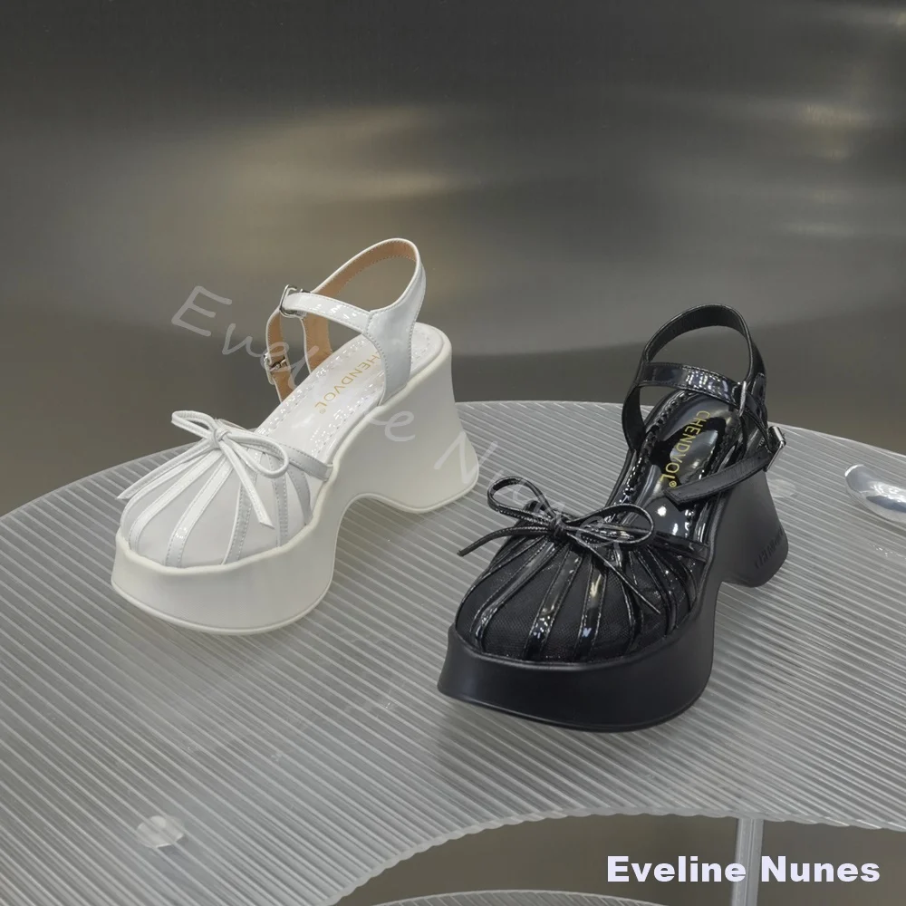 New Stylish Versatile Bow Accent Sandals Women Platform Chunky Heel Mesh Ankle-Strap Sandals Fashion Simple Versatile Sandals
New Stylish Versatile Bow Accent Sandals Women Platform Chunky Heel Mesh Ankle-Strap Sandals Fashion Simple Versatile Sandals