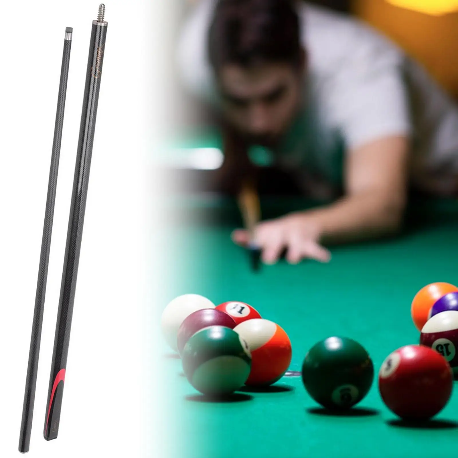 Pool Cue 57 Inch Carbon Fiber Shaft Detachable Two Section for Professional Adult Billiards Game
Pool Cue 57 Inch Carbon Fiber Shaft Detachable Two Section for Professional Adult Billiards Game