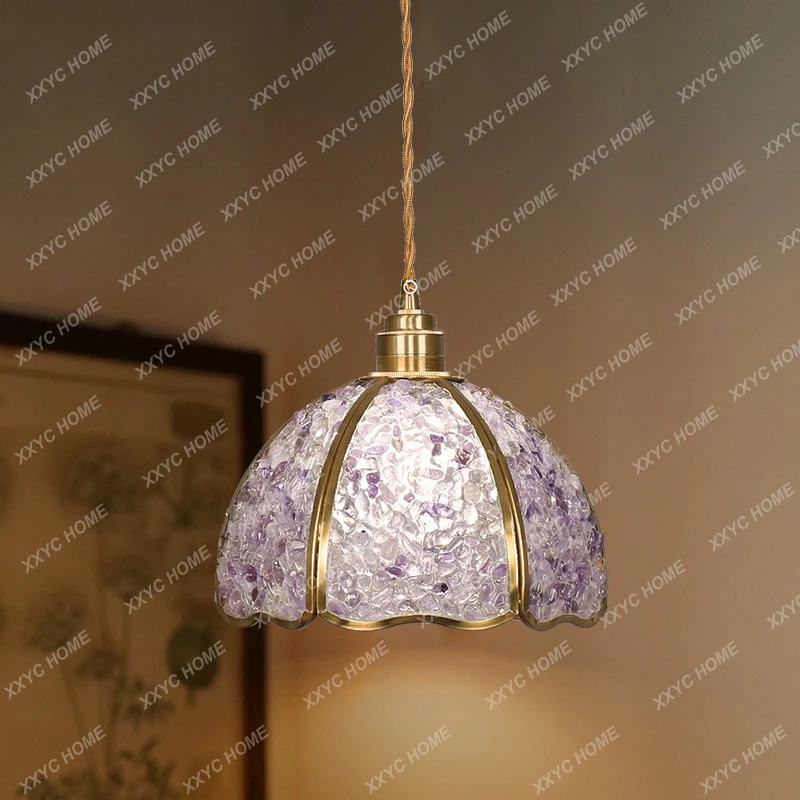 American light luxury all-copper natural crystal chandelier, aisle entrance balcony light, medieval bedroom bedside atmosphere
American light luxury all-copper natural crystal chandelier, aisle entrance balcony light, medieval bedroom bedside atmosphere