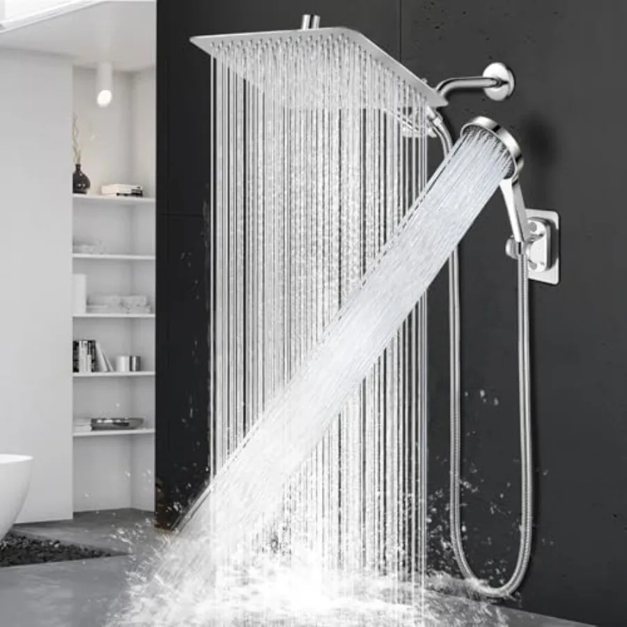 12 Rain Shower Head with Handheld Spray Combo and Adjustable Extension Arm High Pressure Rainfall Hose Chrome
12 Rain Shower Head with Handheld Spray Combo and Adjustable Extension Arm High Pressure Rainfall Hose Chrome