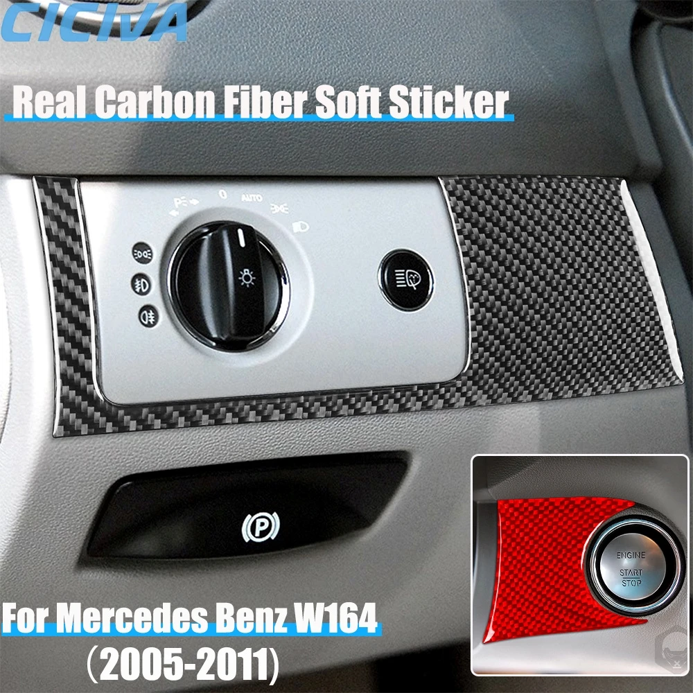 Real Carbon Fiber Car Accessories Headlight Switch Surround Trim Cover Soft Sticker For Mercedes Benz M Class W164 2005-2011
Real Carbon Fiber Car Accessories Headlight Switch Surround Trim Cover Soft Sticker For Mercedes Benz M Class W164 2005-2011