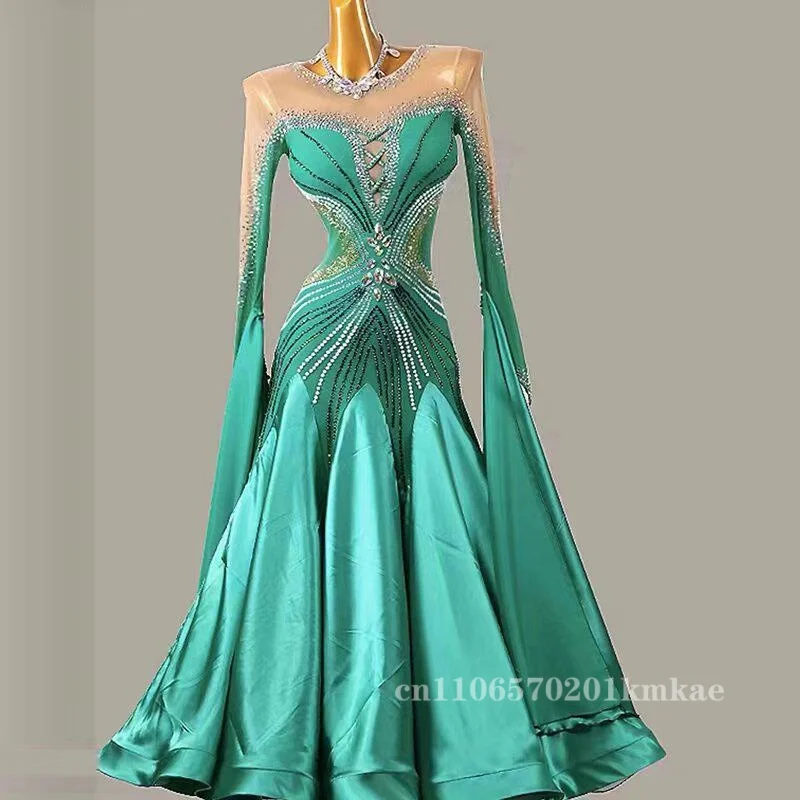 Elegant Ballroom Competition Dance Clothes Adult Long Sleeve Standard Ballroom Dancing Dress Women Customize Waltz Dance Dresses
Elegant Ballroom Competition Dance Clothes Adult Long Sleeve Standard Ballroom Dancing Dress Women Customize Waltz Dance Dresses